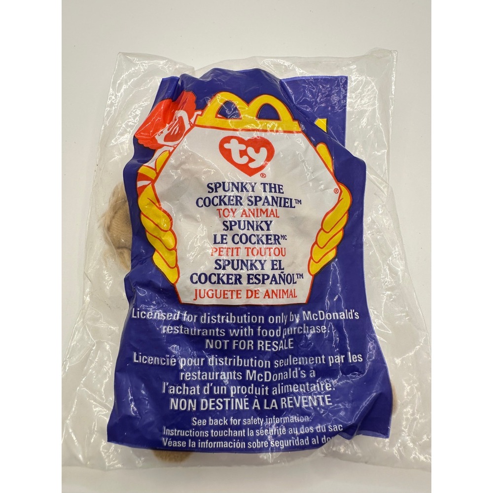 Ty Beanie Babies Spunky the Cocker Spaniel McDonald's Exclusive 1993 NEW‎ Sealed